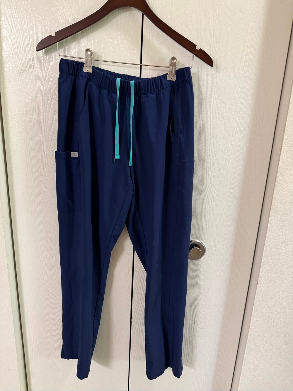 Navy Scrub Pants with Teal Drawstring - EPIC
